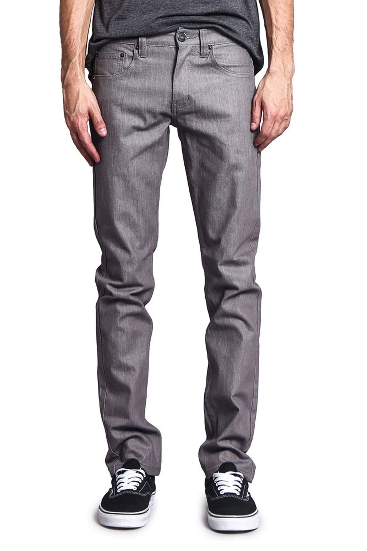 Victorious Men's Skinny Slim Fit Stretch Raw Denim Jeans - Comfortable & Stylish for Casual Wear, Night Out & Everyday Fashion