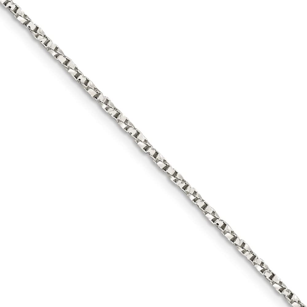 1.75mm Sterling Silver Twisted Box Chain Necklace for Women - Durable Solid 925 Silver Jewelry, Elegant Black Bow Pendant - Perfect for Gifts, Parties & Everyday Wear