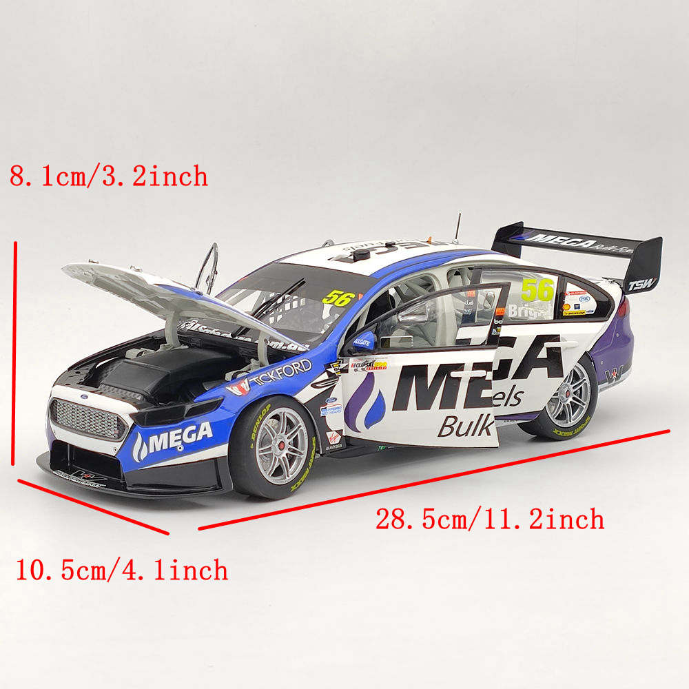 Authentic 1/18 Scale Tickford Racing Jason Bright #56 Ford FGX Falcon 2017 Clipsal 500 Diecast Model Car - Collectible Gift for Racing Fans, Display & Home Decor