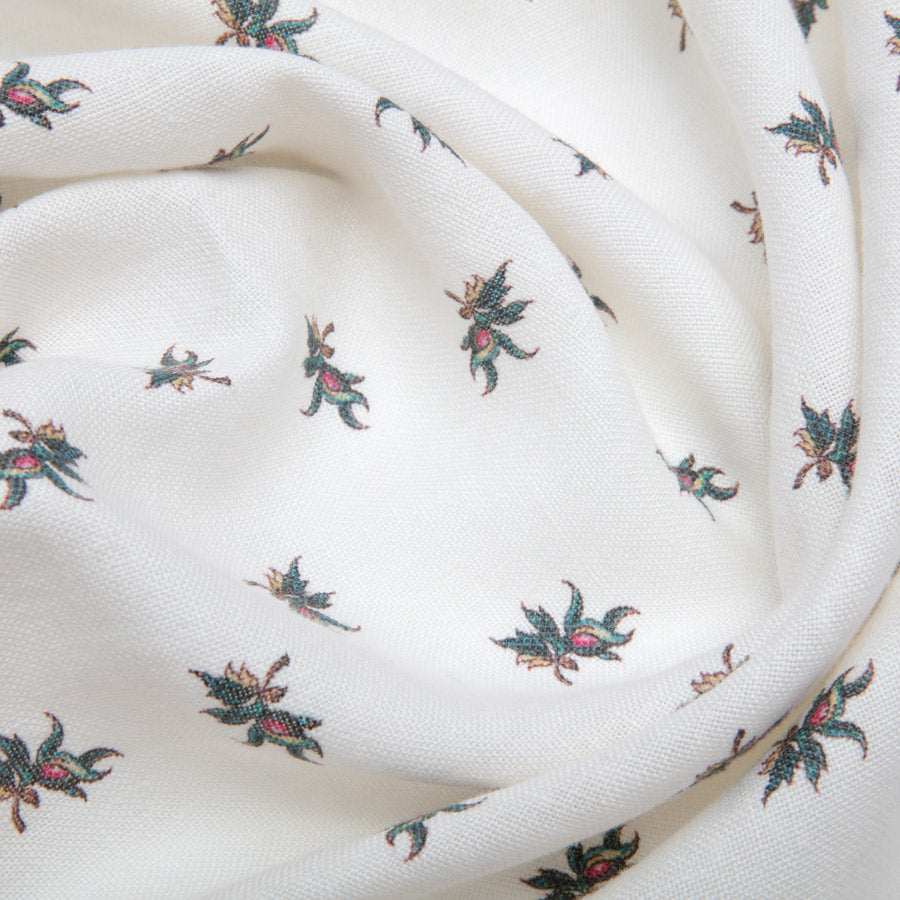 Balazuc Sprig Linen / Ivory - Premium Linen Fabric for Home Decor, Upholstery & DIY Crafts - Perfect for Curtains, Pillow Covers & Table Runners
