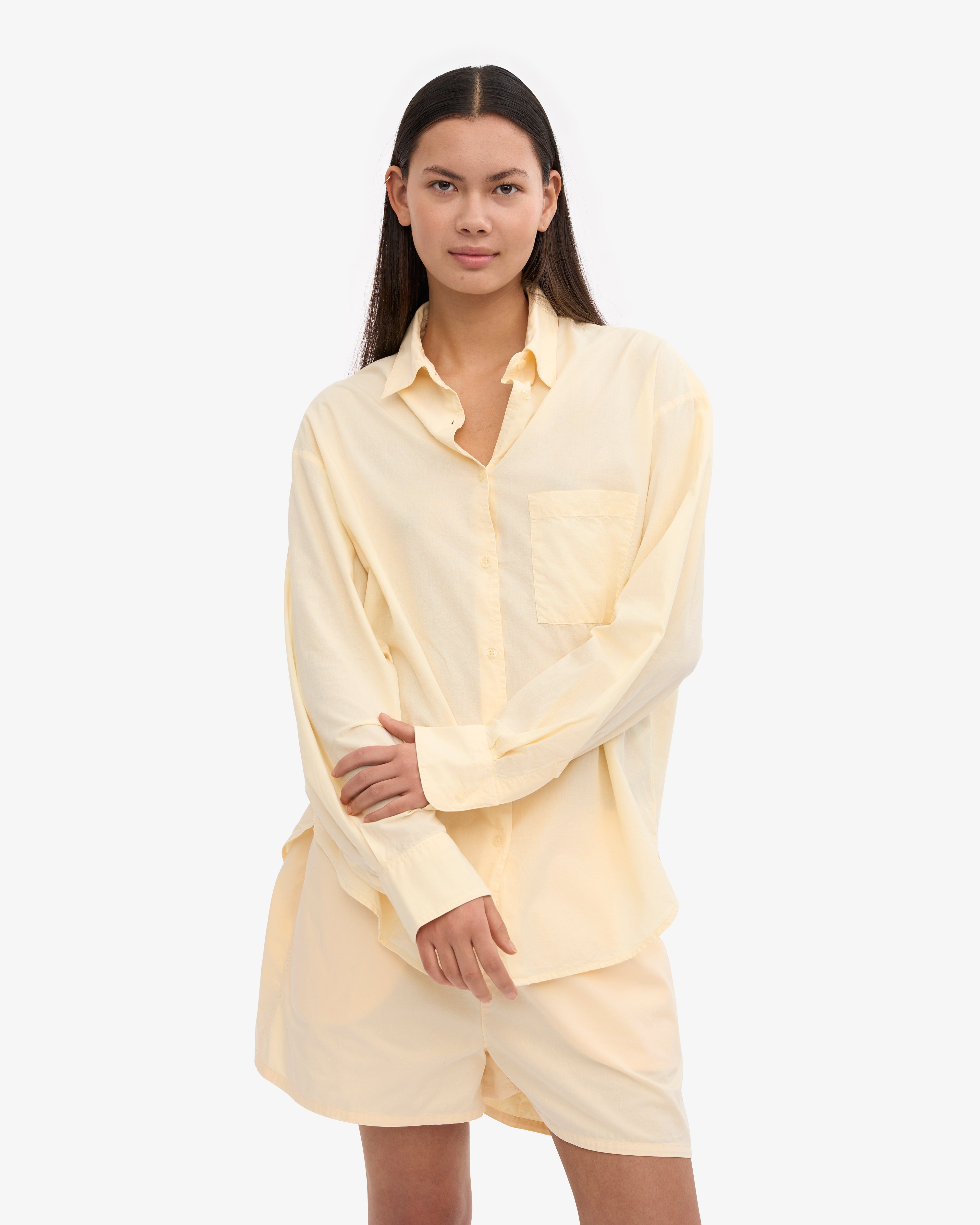 Organic Cotton Twill Shorts for Women - Soft Yellow - Comfortable Casual Wear for Summer & Travel