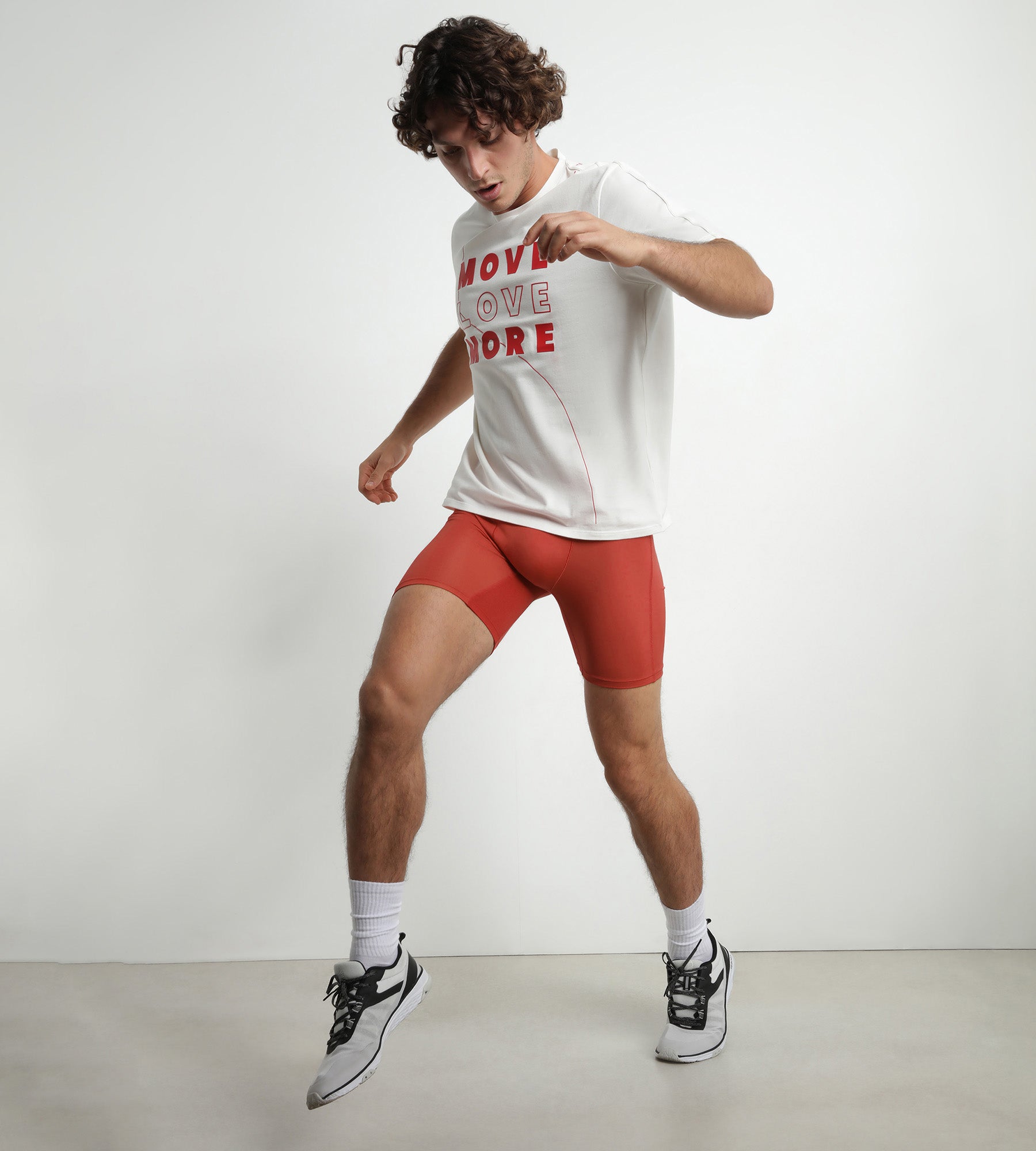 Men's Long Sport Boxer Briefs - Breathable Microfiber & Mesh Underwear for Running, Gym & Active Wear - Red Alert by Dim Move