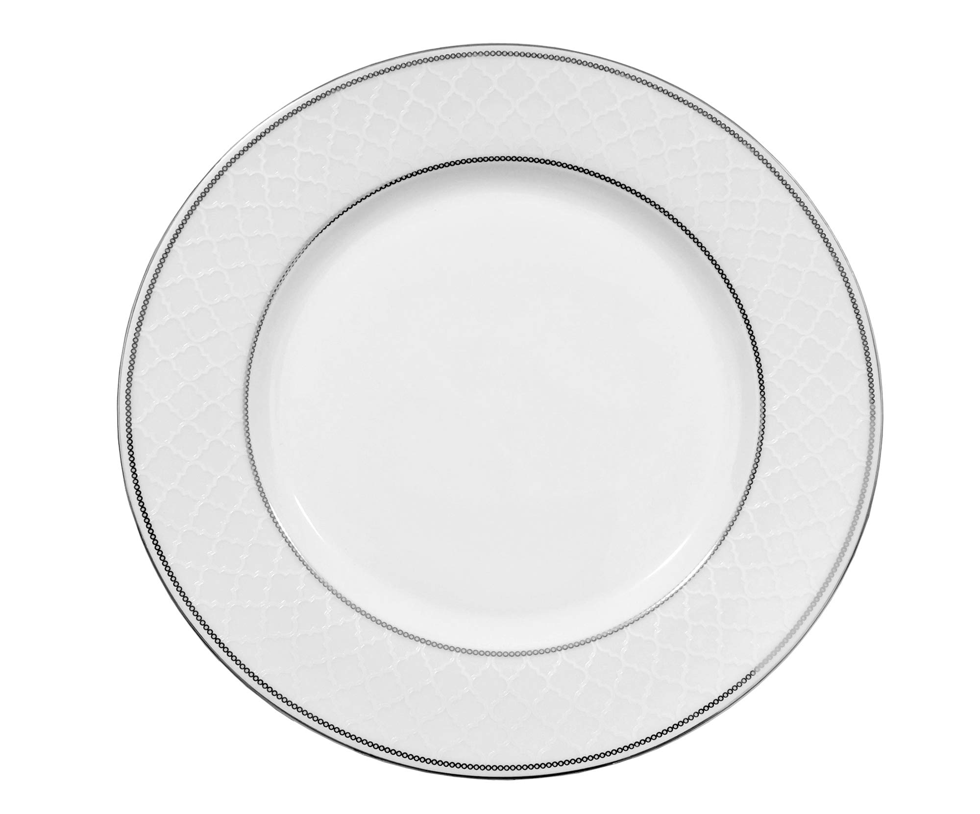 57-Piece Elegant Bone China Dinnerware Set for 8 - Silver Trim, Formal Dining & Special Occasions