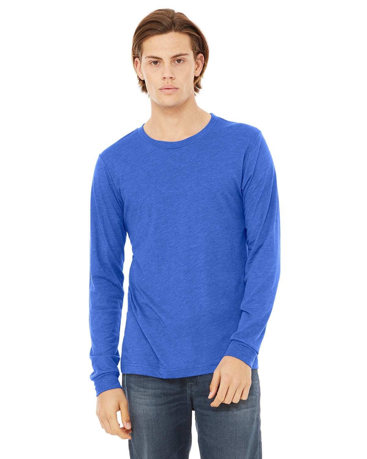 Bella + Canvas 3513 Unisex Triblend Long Sleeve T-Shirt | Soft Comfortable Crewneck Tee for Men & Women | Perfect for Casual Wear, Layering & Everyday Outfits