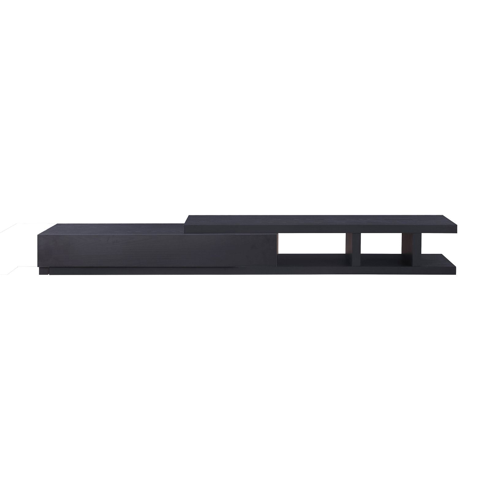 Criterion Coventry Extendable TV Stand 279cm - Black Oak Entertainment Center for Living Room, Home Theater & Media Storage