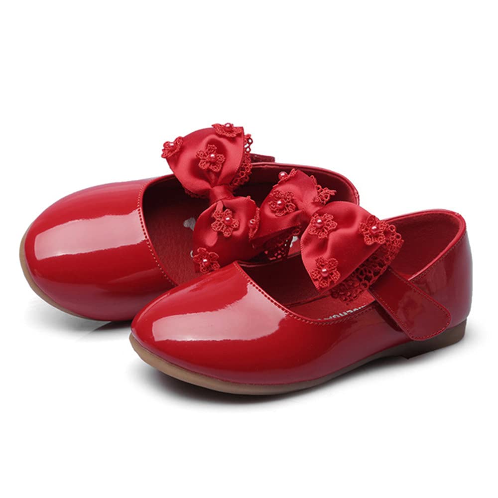 Toddler Ballet Flats with Bowknot - Girls Mary Jane Shoes for Party & School
