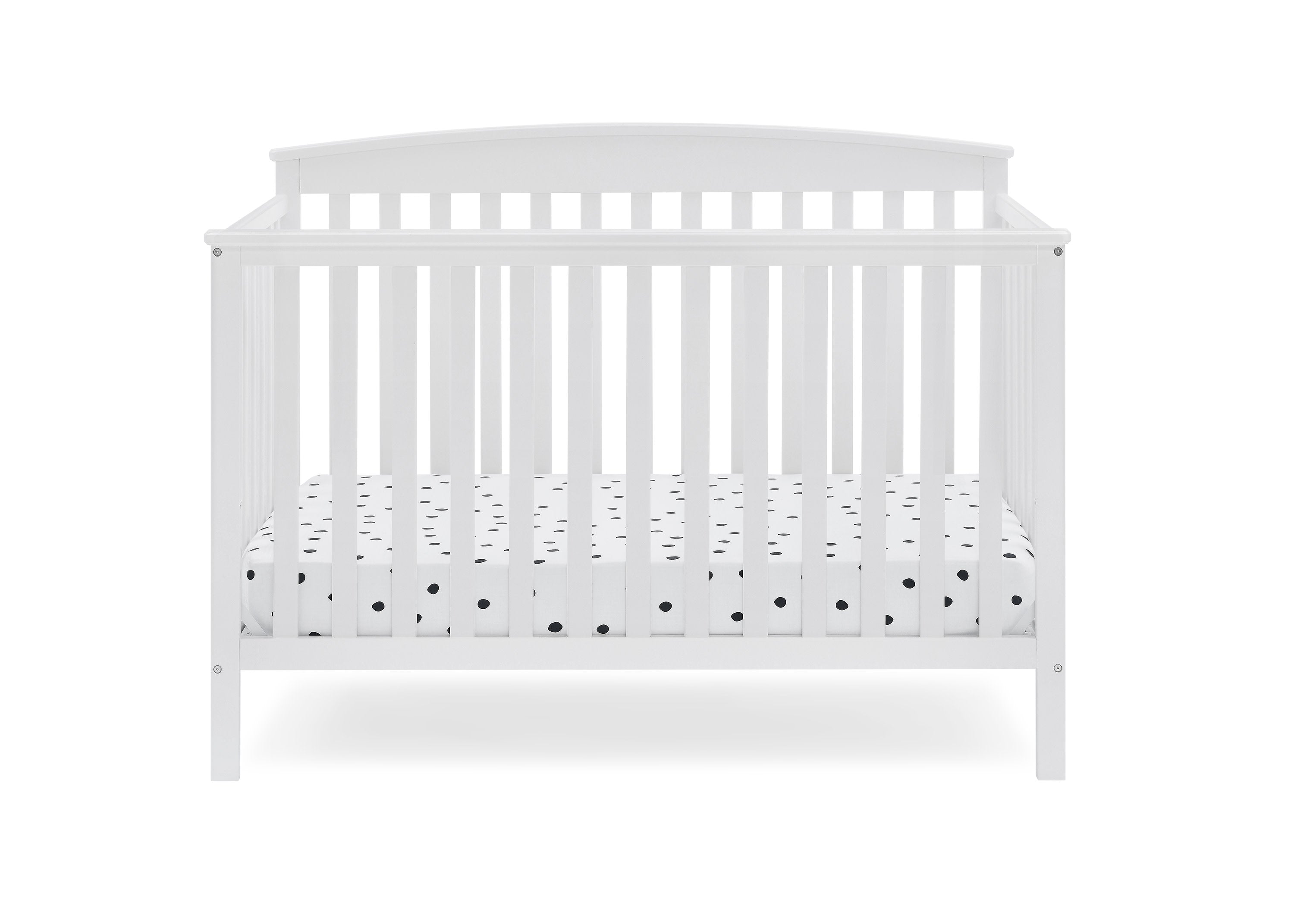 Hanover 6-in-1 Convertible Baby Crib with Mattress - Toddler to Full Size Bed - Safe & Sturdy Nursery Furniture for Newborns to Teens - Perfect for Bedrooms, Daycares & Guest Rooms