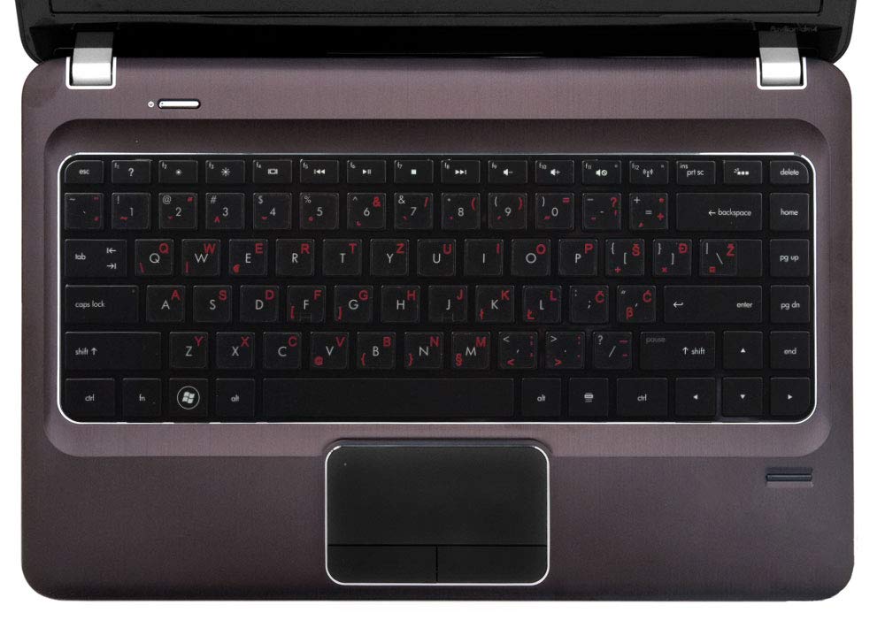 Croatian Slovenian Keyboard Stickers - Transparent Background with Blue, Orange, Red, White or Yellow Letters (14x14) - Perfect for Laptops, Desktops, and Mechanical Keyboards - Easy Installation for Multilingual Typing