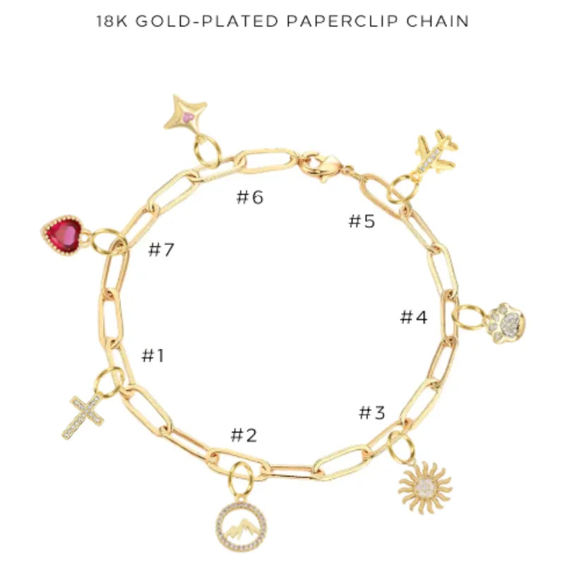 Charm Bracelet with Assorted Charms - Elegant Adjustable Jewelry for Women & Girls - Perfect for Gifts, Parties & Everyday Wear