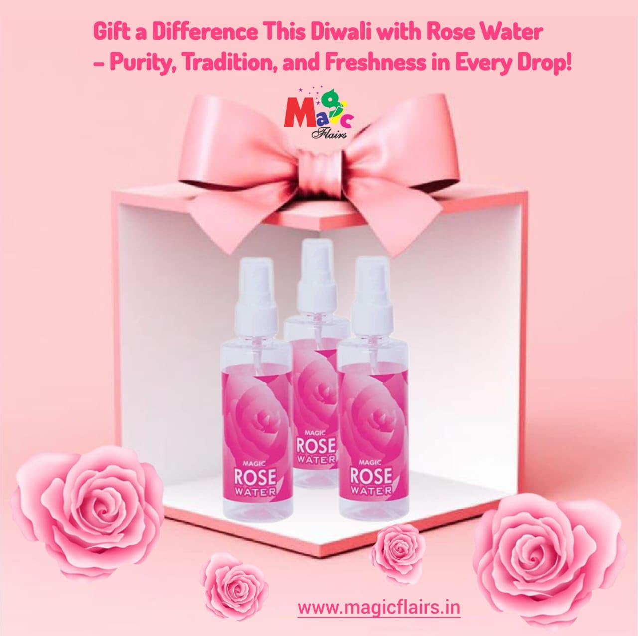 Organic Rose Water Facial Mist 100ml (6-Pack) - Hydrating & Refreshing Toner for Skin Care, DIY Beauty, Baking, Cooking & Aromatherapy | Perfect for Daily Skincare Routine, Spa Day, Wedding Favors & Home Decor
