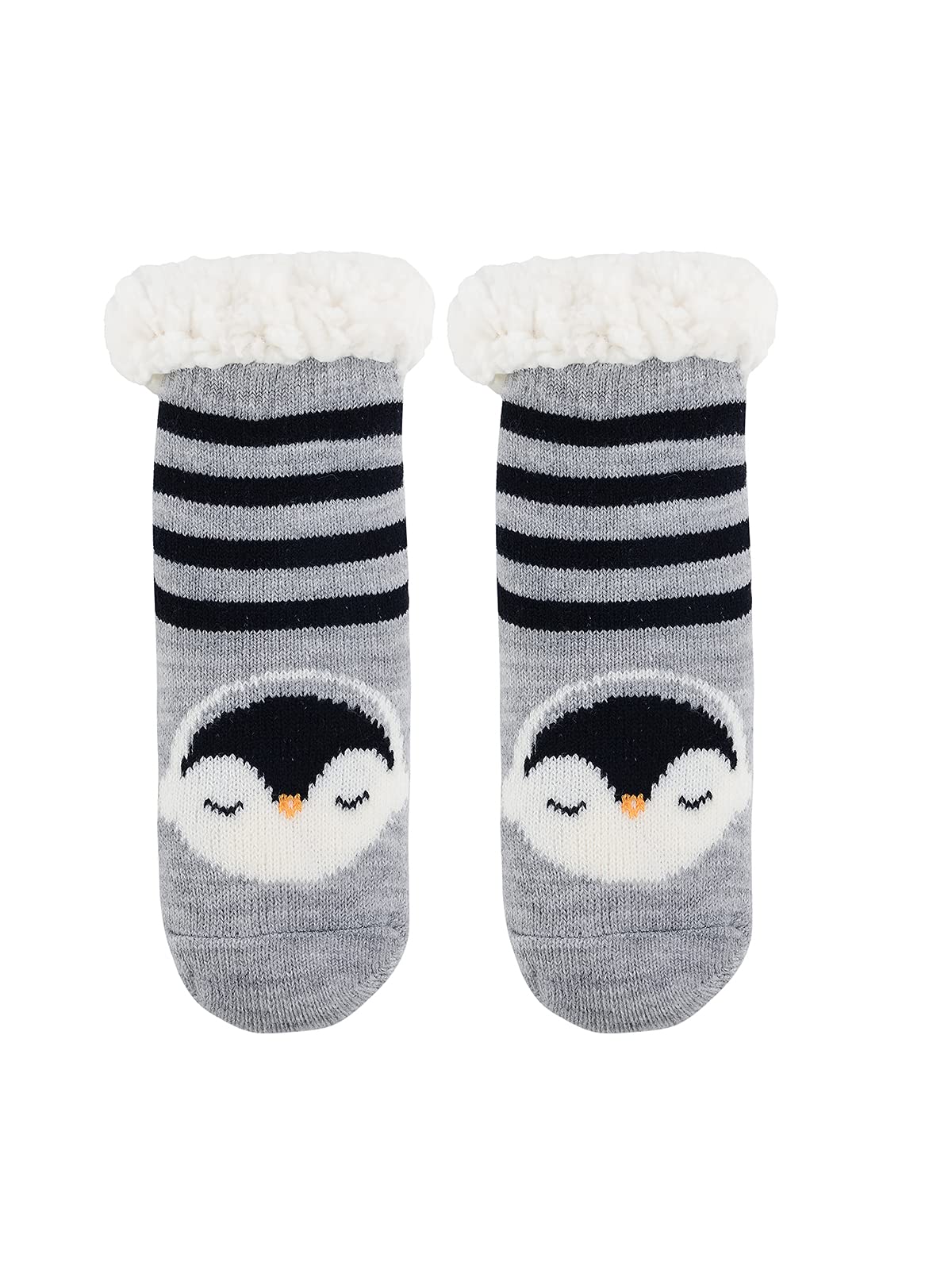 Century Star Kids' Non-Slip Fuzzy Slipper Socks - Warm Fleece Lined Winter Socks with Grippers for Boys & Girls - Cute Animal Design Christmas Gifts for Indoor Play & Cozy Home Wear