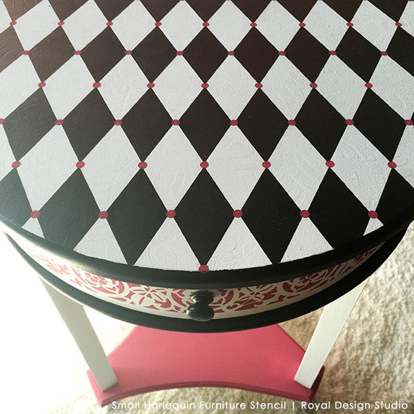 Harlequin Furniture Stencil - Reusable DIY Painting Template for Wood, Metal & Fabric - Perfect for Home Decor, Crafts & Upcycling Projects