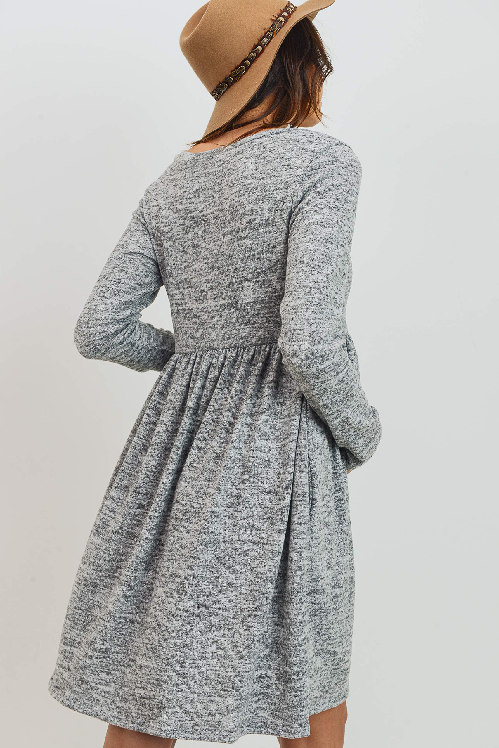HELLO MIZ Women's Maternity Sweater Knit Dress with Pocket - Soft Stretchy Nursing Dress for Pregnancy & Breastfeeding - Perfect for Casual Wear, Office & Maternity Photos
