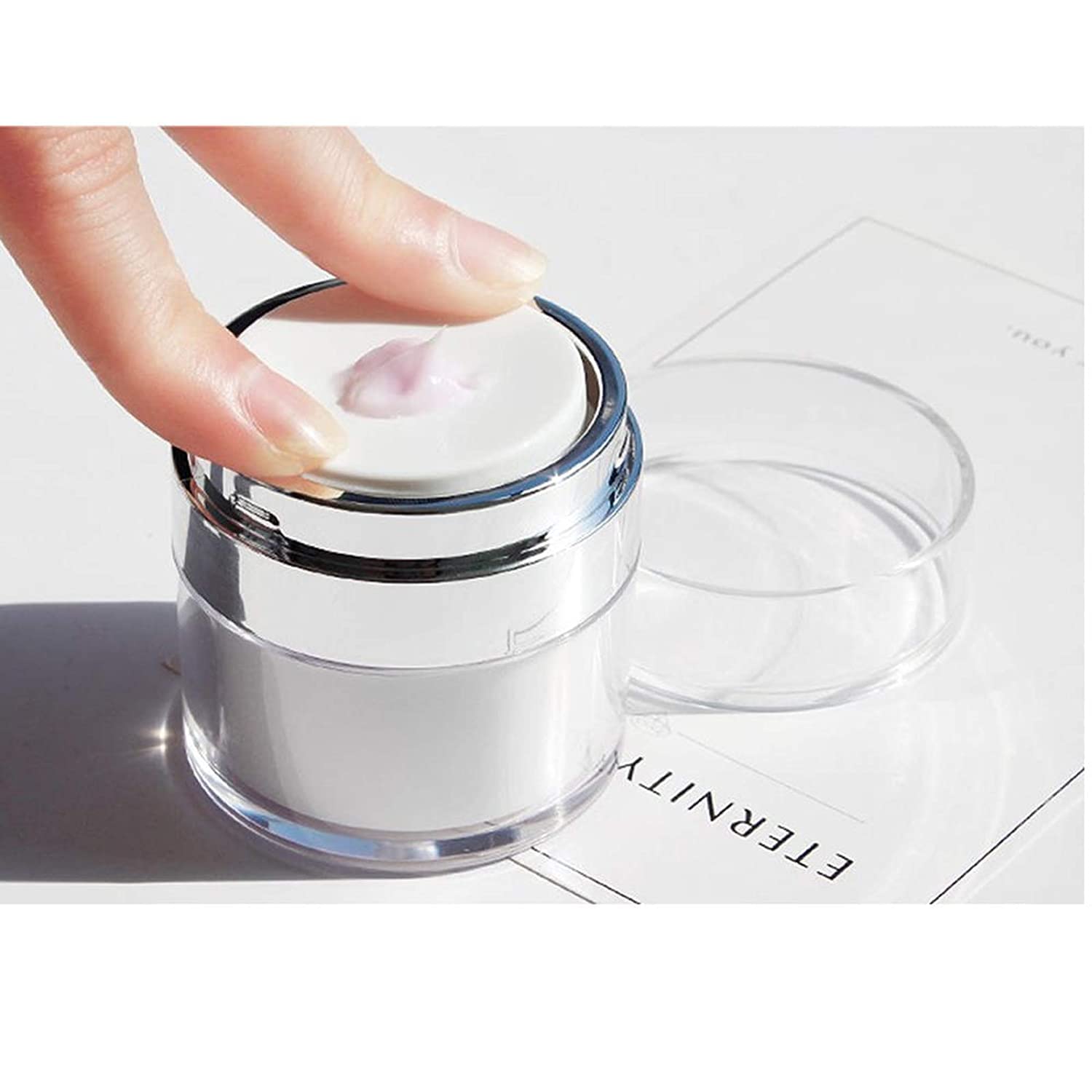 STHITI 30ml Airless Pump Bottles - Leakproof Acrylic Vacuum Cosmetic Containers for Face Cream, Lotion, Foundation & Serums | Refillable Travel-Friendly Skin Care Jars | Perfect for Makeup Storage & On-the-Go Beauty Routine