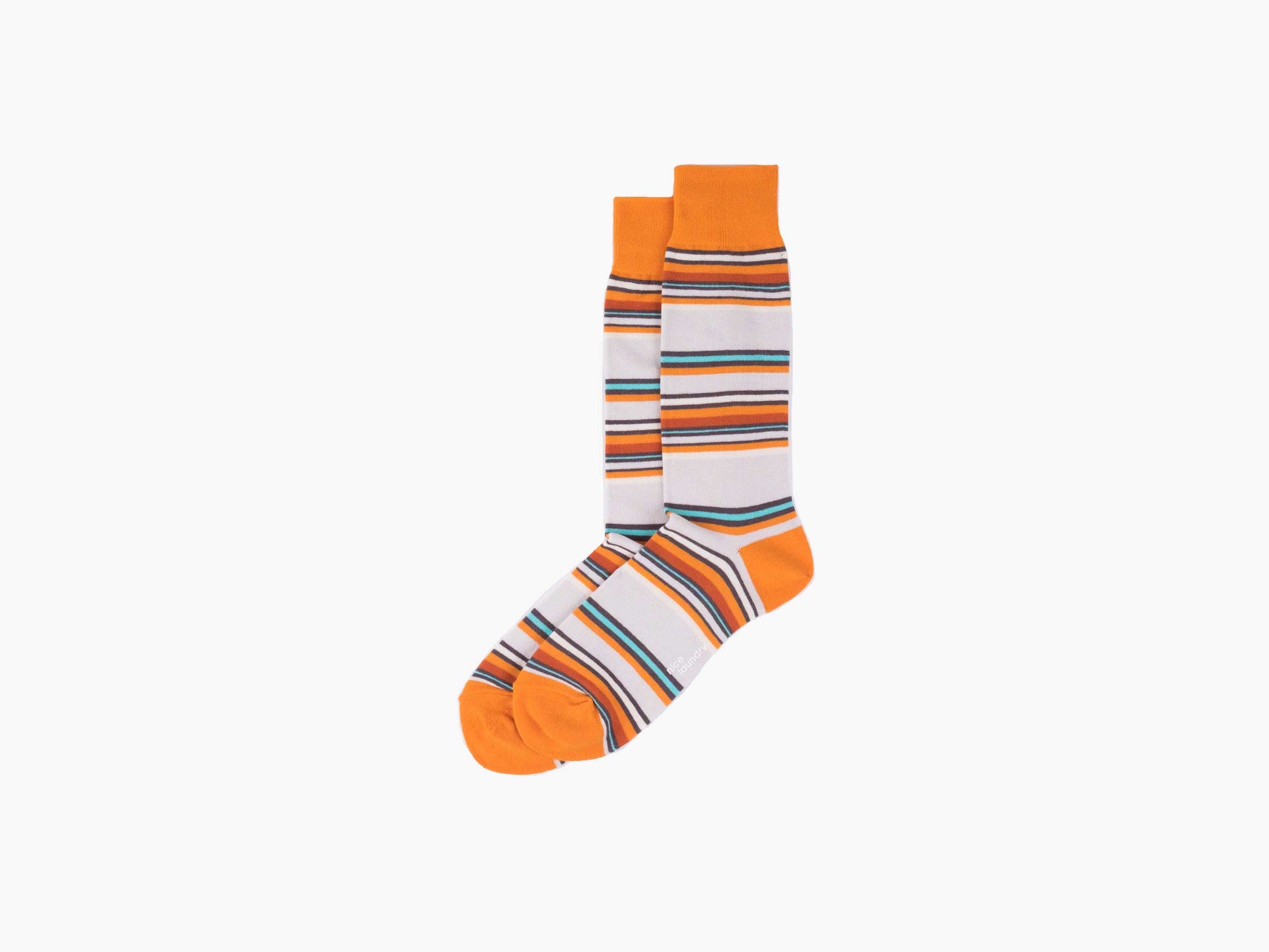 Thick and Thin Striped T-Shirt - Grey, Orange, Teal Colors | Casual Wear for Men & Women | Perfect for Everyday Outfits, Street Style, and Layering