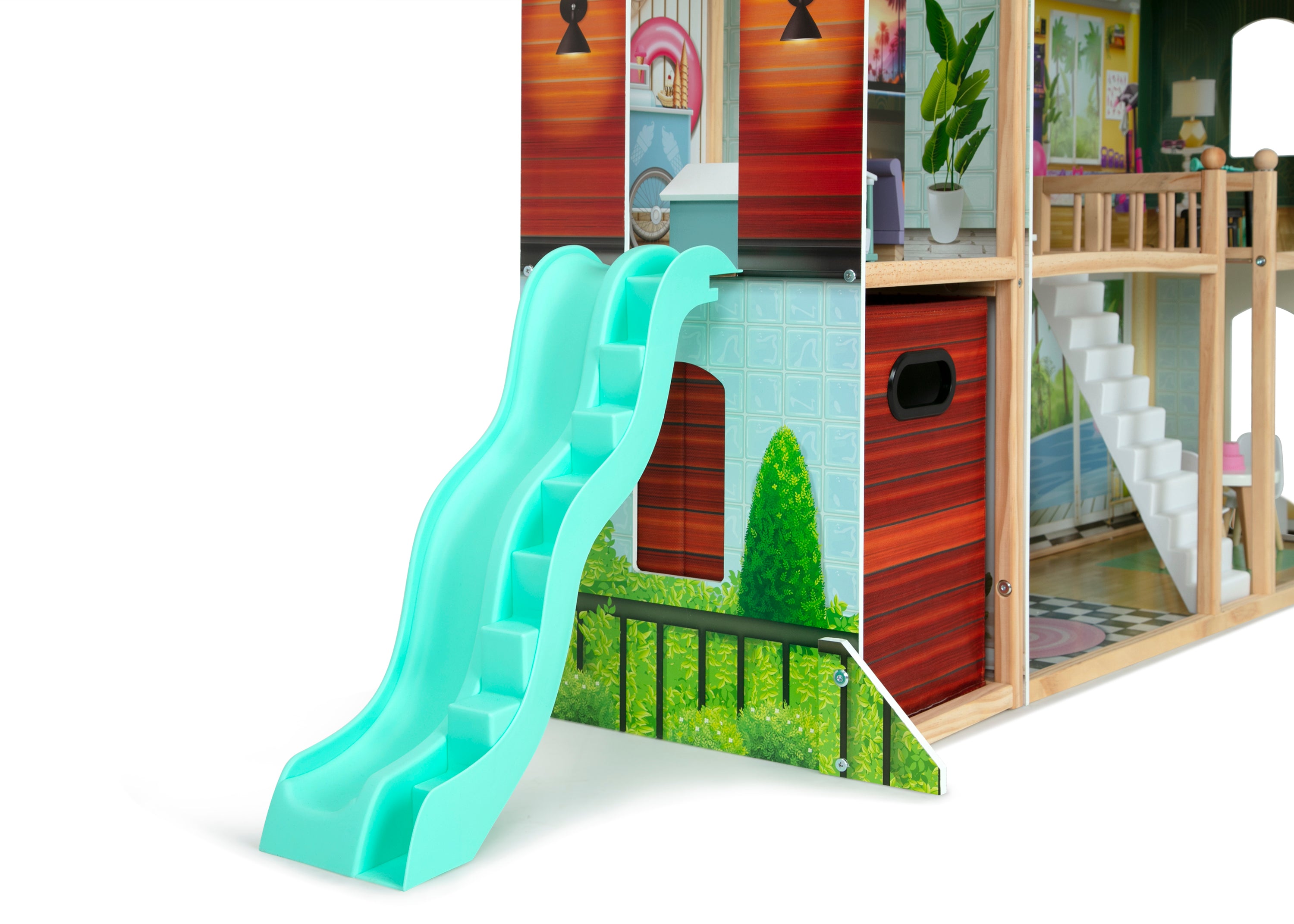 Deluxe Maui Dollhouse for Kids - Wooden Playhouse with Furniture & Accessories - Perfect for Pretend Play, Birthday Gifts & Home Decor