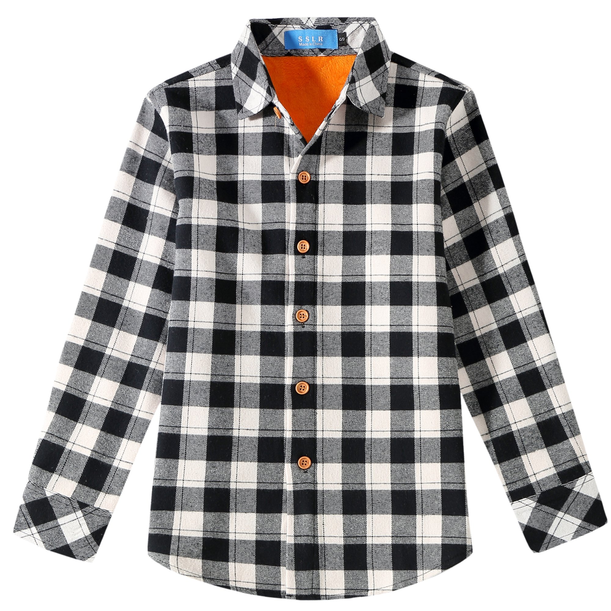 Boys Flannel Jacket - Fleece Plaid Shirt for Outdoor & School