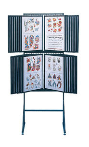 Double Sided Free Standing Flash Art Display - 18x24 Inch Panel Size with 60 Flip Display Panels | Perfect for Art Galleries, Trade Shows & Retail Stores