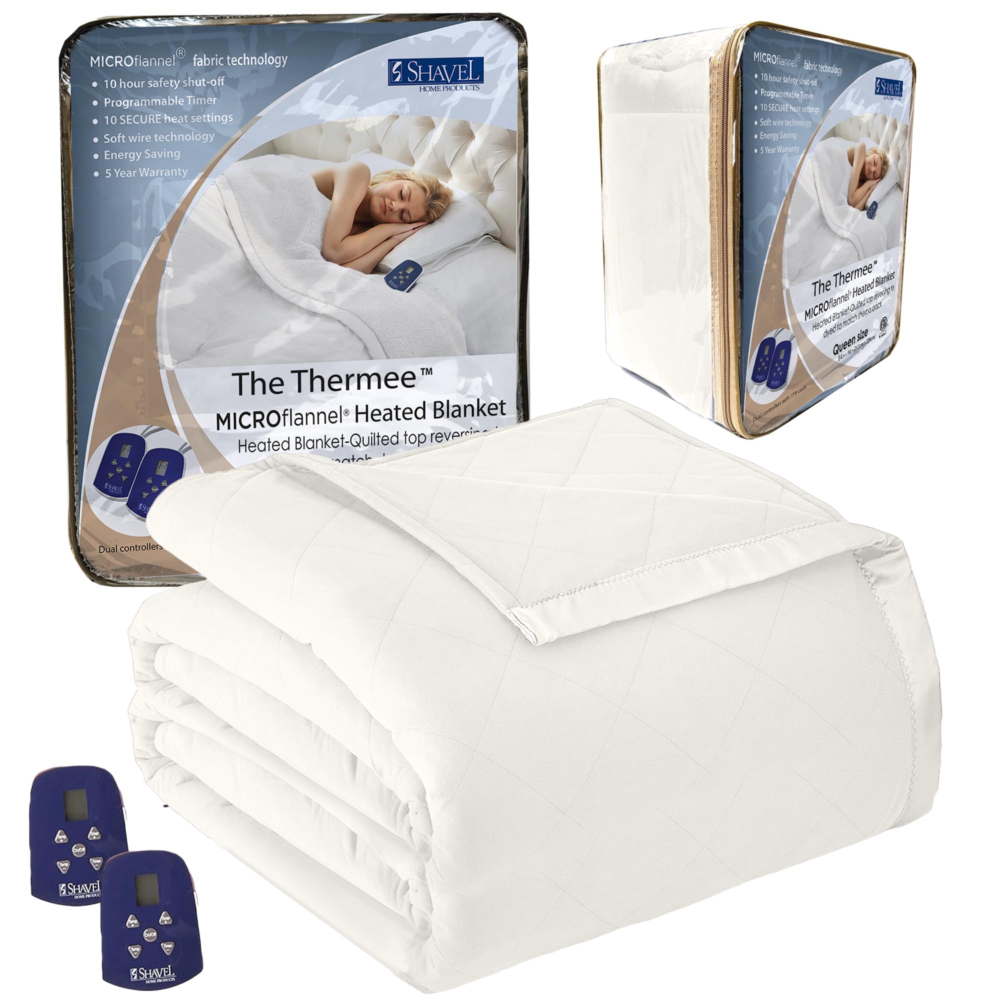 Premium Micro Flannel Heated Blanket Queen Size - 10 Heat Settings & Programmable Timer | Ultra Soft Electric Warming Throw | Fast Heating Cozy Blanket for Bed, Couch & Winter Nights - Sand Color