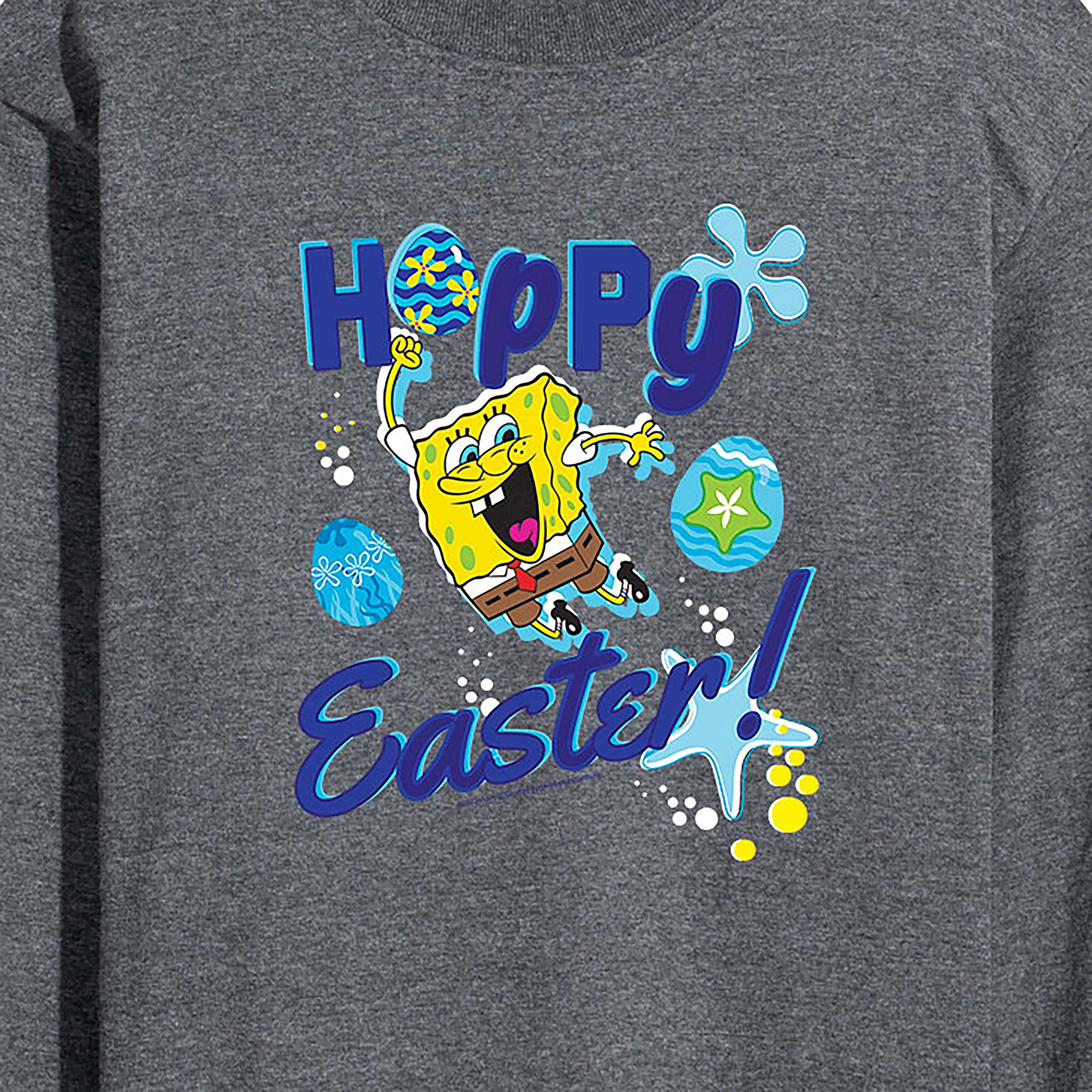 HYBRID APPAREL Spongebob Squarepants Easter Weaster Men's Long Sleeve Graphic T-Shirt - Cartoon Character Tee for Casual Wear, Holiday Outfits & Funny Gift Ideas