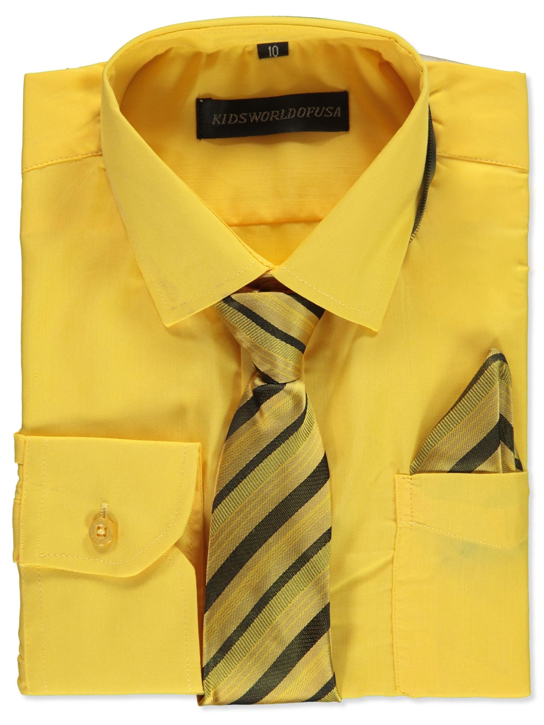 Boys' Dress Shirt & Tie Set | Kids Formal Wear | Patterned Necktie & Shirt Combo | Perfect for School, Weddings & Special Occasions