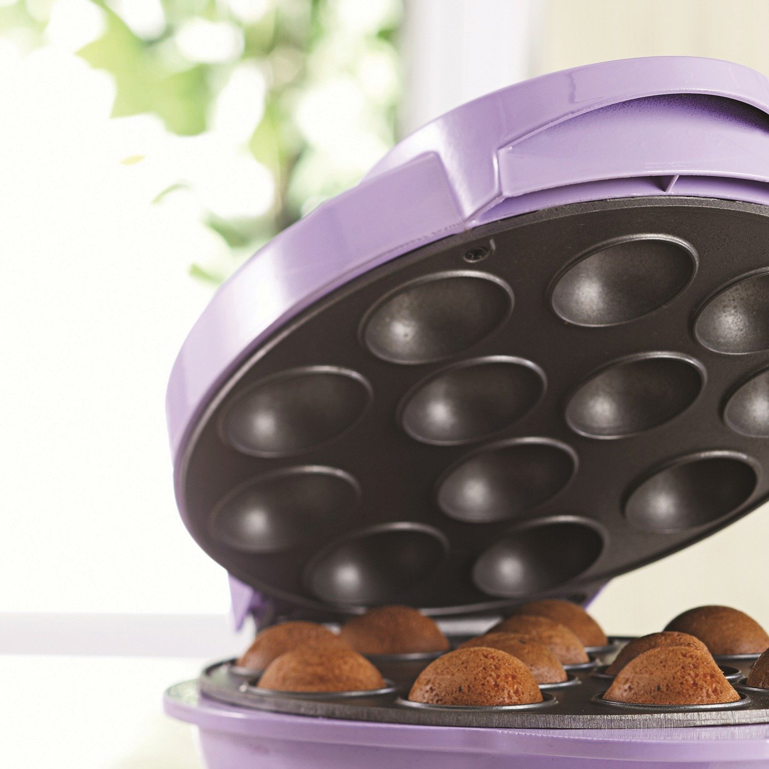 Brentwood Appliances TS-254 Electric Cake Pop Maker Machine - 12 Cake Pops at Once, Purple - Perfect for Birthday Parties, Baby Showers & Holiday Baking