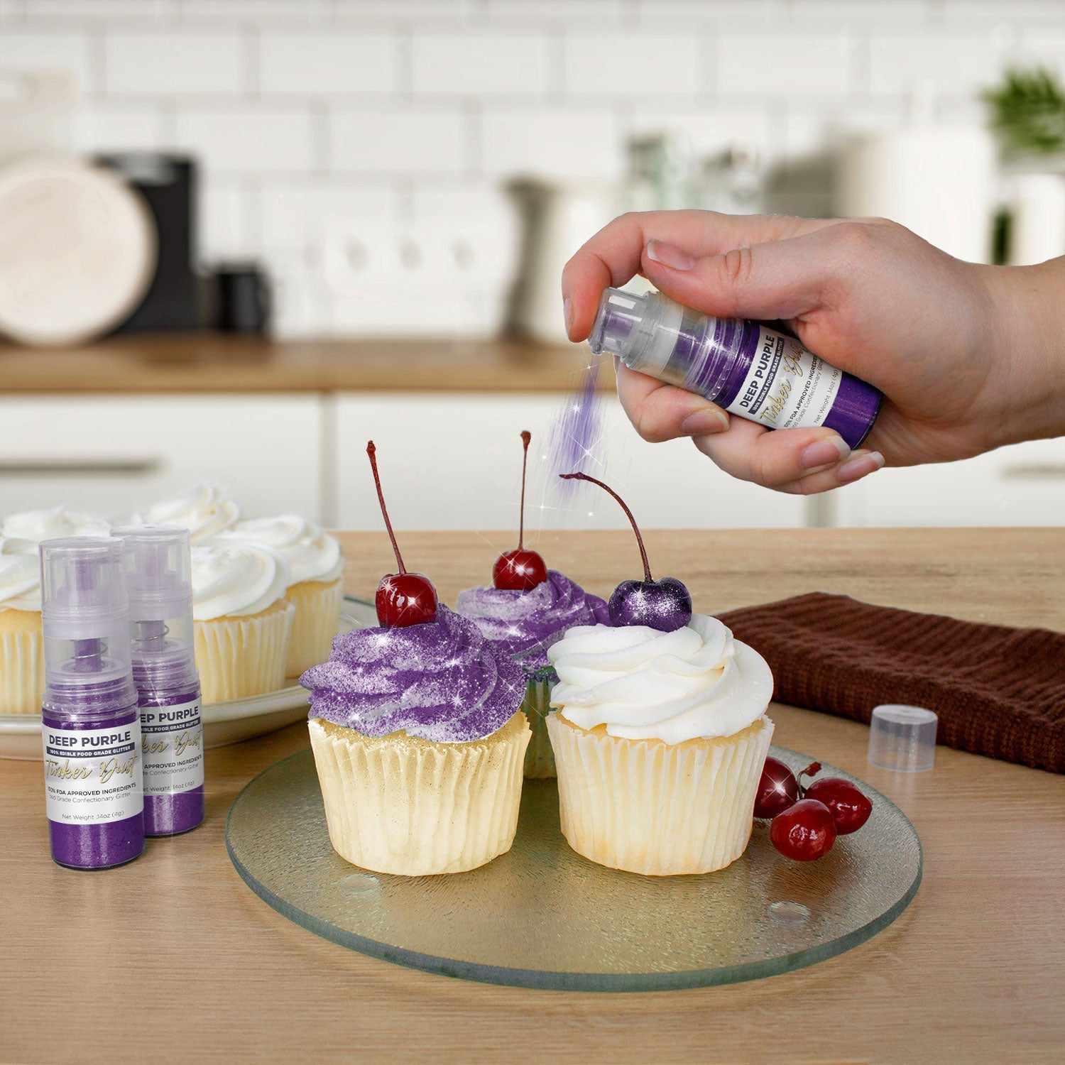 Deep Purple Edible Glitter Spray - 25g Pump Bottle | Tinker Dust® for Cake Decorating, Cupcake Toppers & DIY Edible Crafts