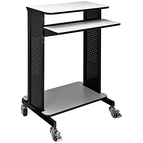 Global Industrial Mobile Computer Workstation with Adjustable Keyboard & Mouse Tray, 46
