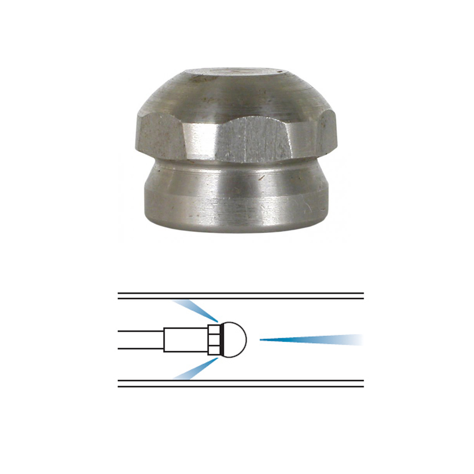 Storm Jet 3/8 Inch Laser Nozzle (1 Forward 3 Rear Jets) - Professional Sewer & Drain Cleaning Tool for Plumbing Professionals | Perfect for Clearing Clogs in Pipes, Drains, and Sewer Lines