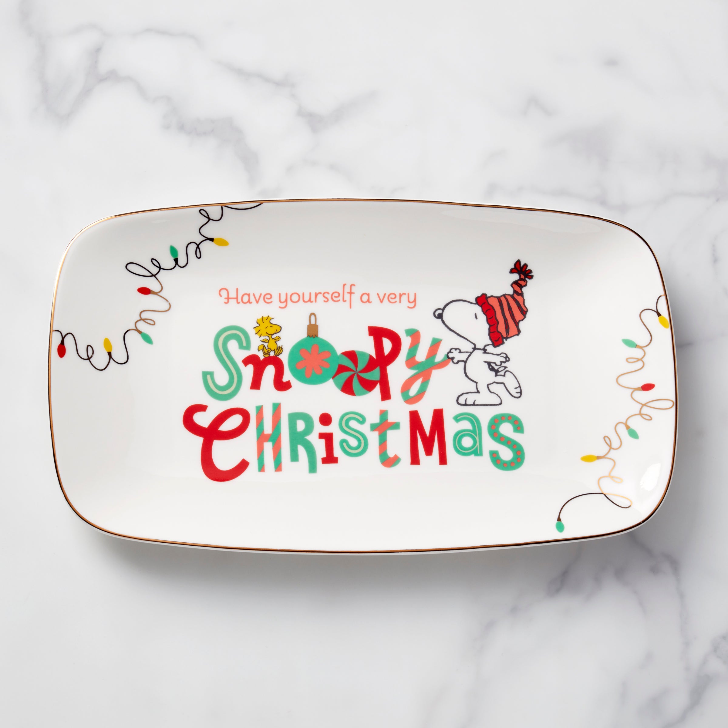 Snoopy Christmas Appetizer Tray - Holiday Party Serving Platter for Festive Gatherings & Entertaining