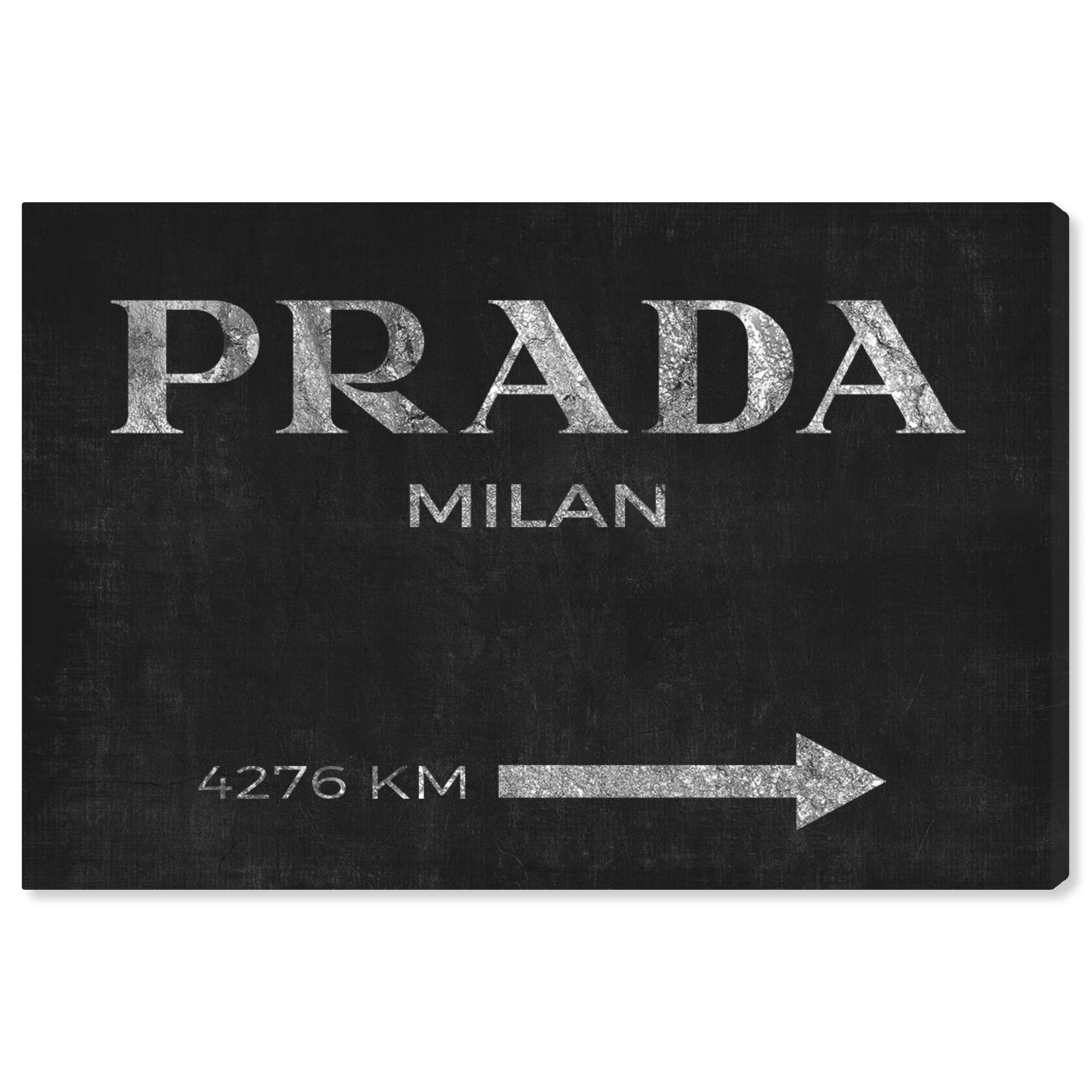 Oliver Gal Artist Co. 'Milan Noir and Silver' Fashion Glam Wall Art Canvas Print - 45x30 Inch Black & Gray Home Decor for Living Room, Bedroom & Office