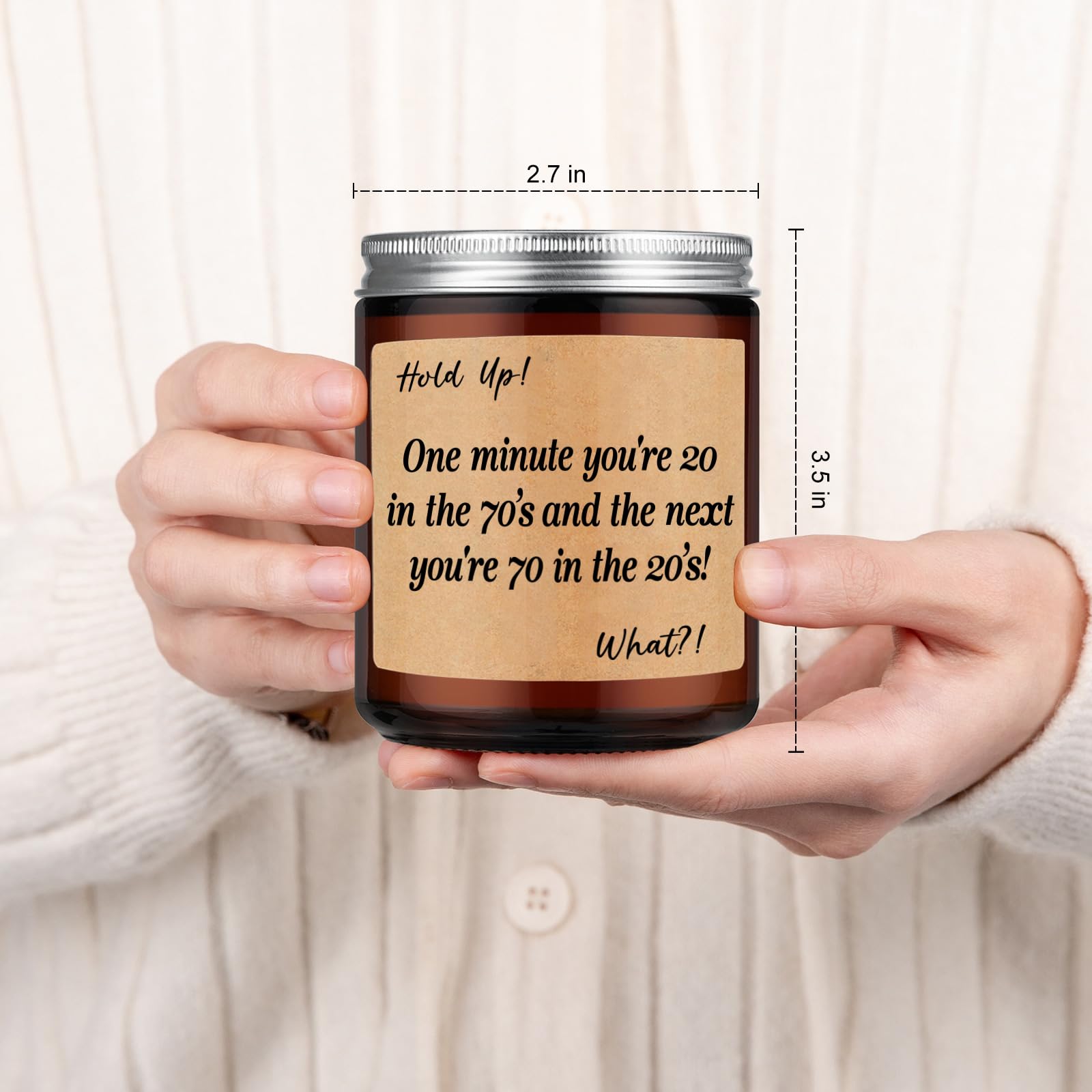 GSPY Scented Candles - Best 70th Birthday Gifts for Women & Men - Funny Turning 70 Presents for Mom, Dad, Grandma, Grandpa - Soy Wax Aromatherapy Candles for Home Decor, Relaxation & Celebration