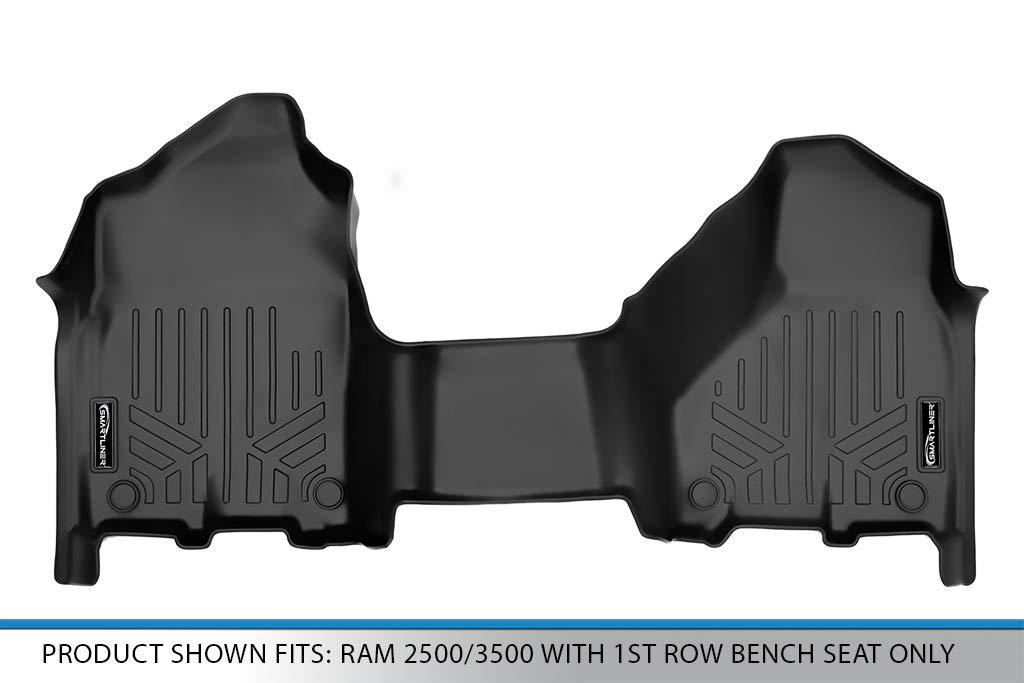 MAXLINER Custom Fit Floor Mats for 2019-2022 Ram 2500/3500 - 1st Row Bench Seat Only - Heavy Duty Black Car Floor Liners - Perfect for Trucks, Off-Roading & All-Weather Protection
