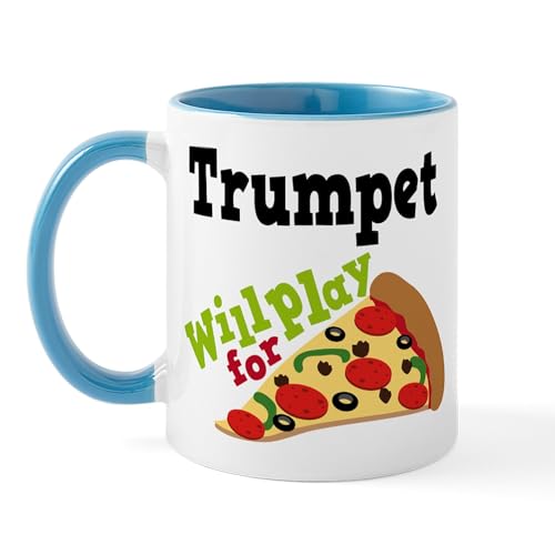 White/Blue Inside - Trumpet Play For Pizza Mug