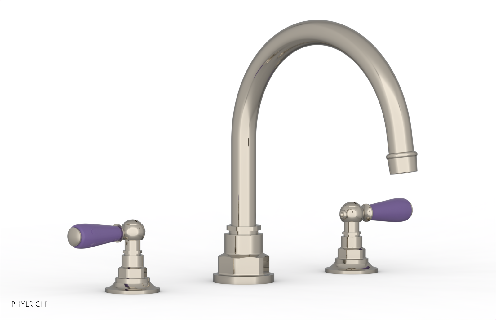 Jamestown Deck Tub Set with Lever Handles & Purple Accents - 165