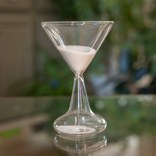 Premium Cocktail Glass Sand Timer - Red or White - Perfect for Bartending, Cooking, and Party Games