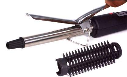 Professional Electric Hair Curler Machine for Women - Black & Silver Hair Curling Iron with Rollers for Salon-Quality Styling at Home or On-the-Go