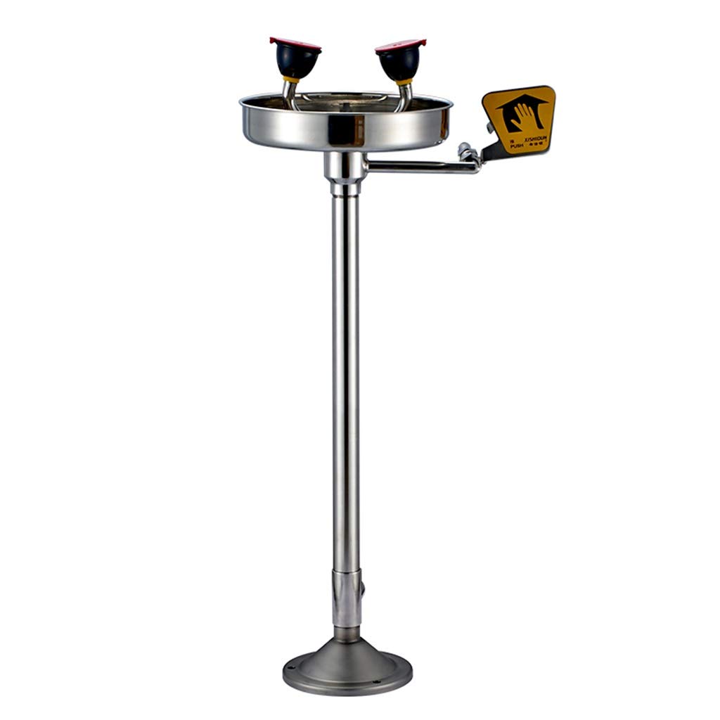 Stainless Steel Emergency Eye Wash and Shower Station - ANSI Compliant Safety Equipment for Laboratories, Factories & Chemical Plants | Face & Eye Wash Station (Pedal-Free Design)