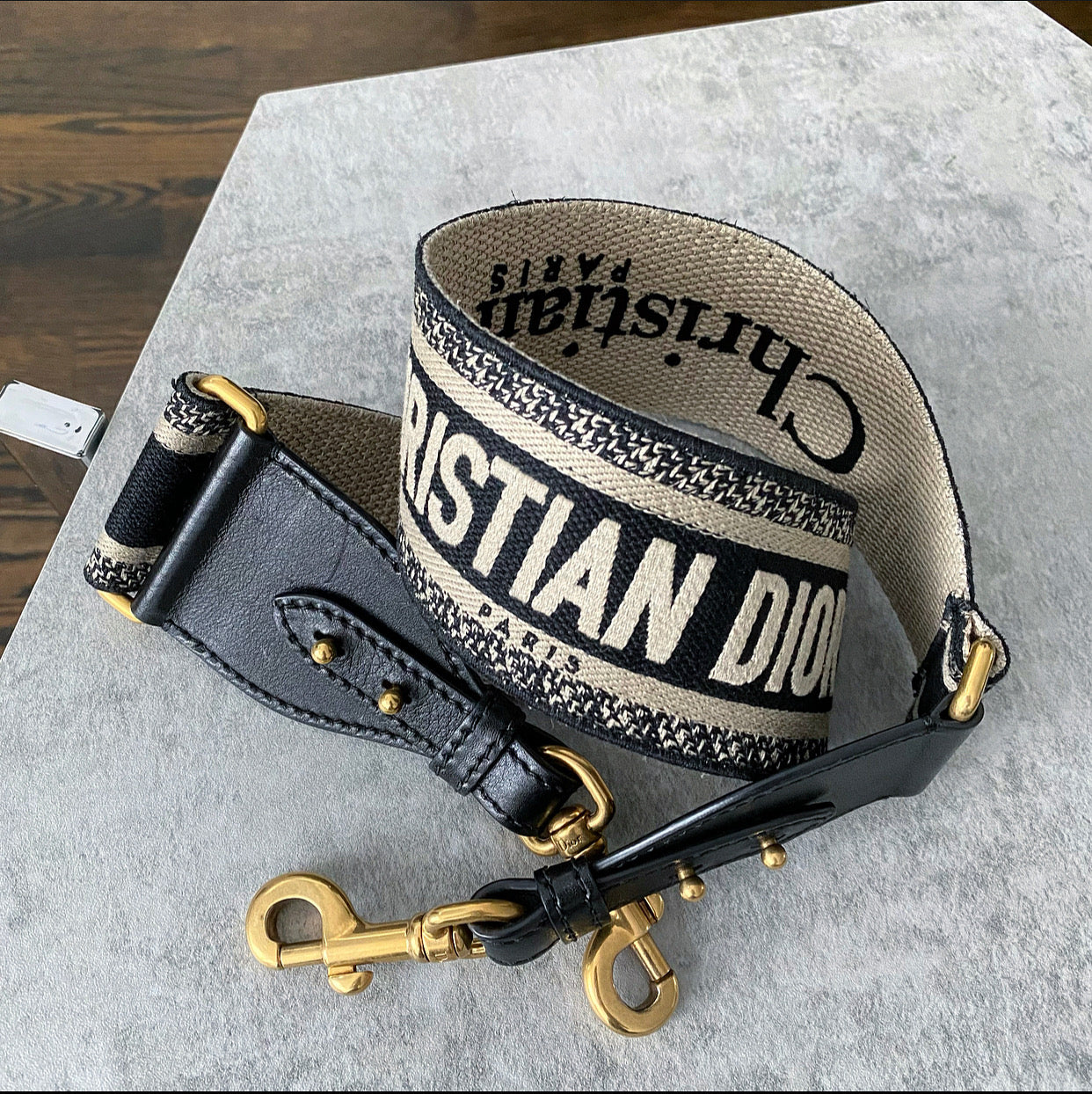 Dior Monogram Black Canvas Wide Logo Bag Strap - Luxury Designer Shoulder Strap for Handbags, Crossbody Bags & Totes | Perfect for Everyday Use, Travel & Fashion Accessories