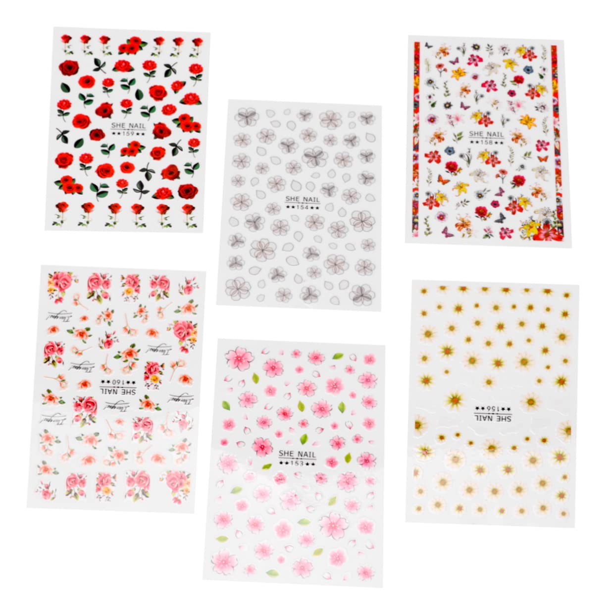 Minkissy Spring Floral Nail Stickers - 3D Water Slide Decals, Sparkle Flower & Leaf Nail Decorations for DIY Nail Art - Perfect for Spring Parties, Weddings, and Special Occasions
