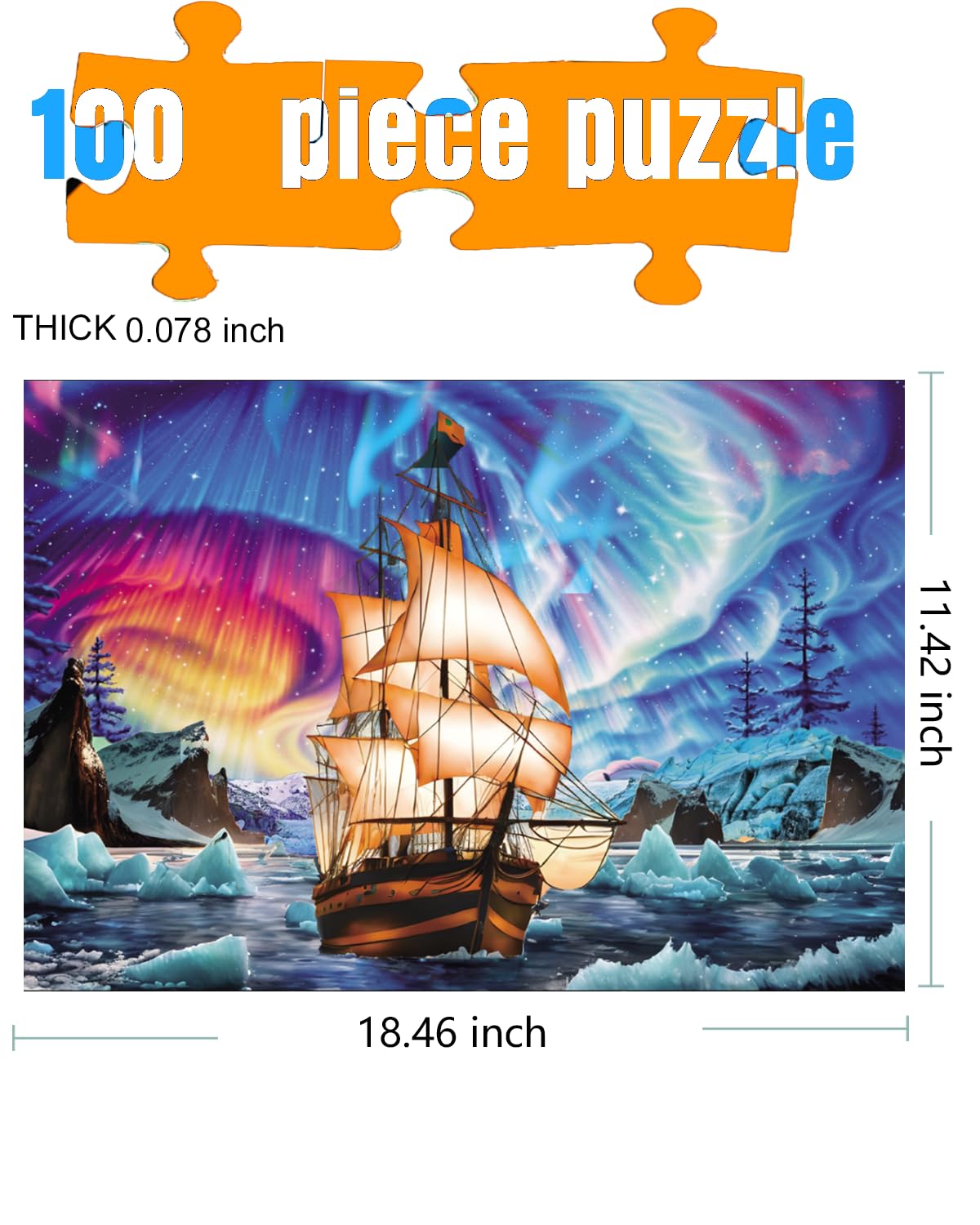 100 Piece Jigsaw Puzzle for Adults & Kids - 100 PCS Challenging Puzzle Game (C0006) - Perfect for Family Game Night, Classroom Activities & Cognitive Development