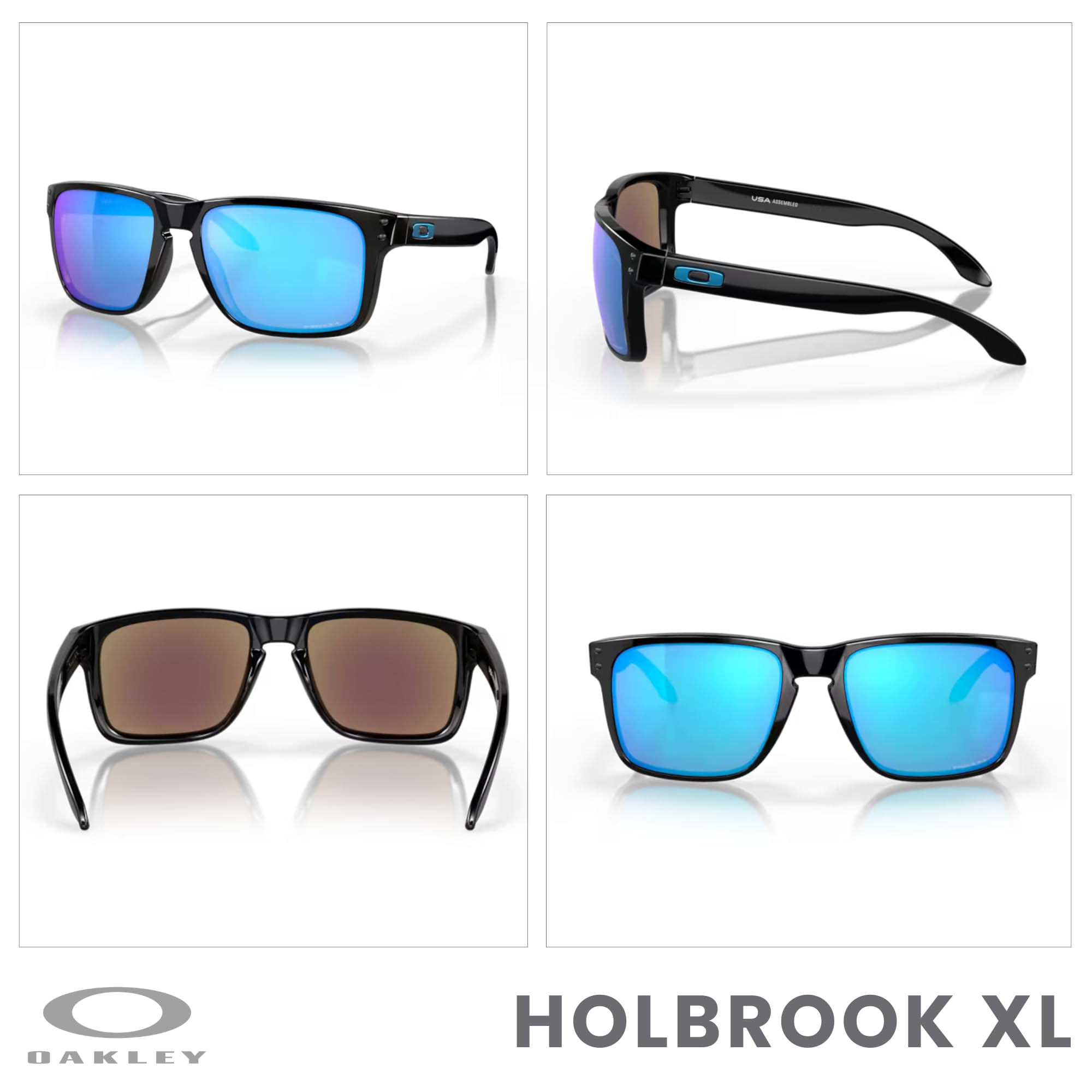 Oakley Holbrook XL OO9417 Square Polarized Sunglasses for Men - UV Protection, Lightweight Frame + Free Leash & iWear Care Kit - Perfect for Running, Driving & Outdoor Activities