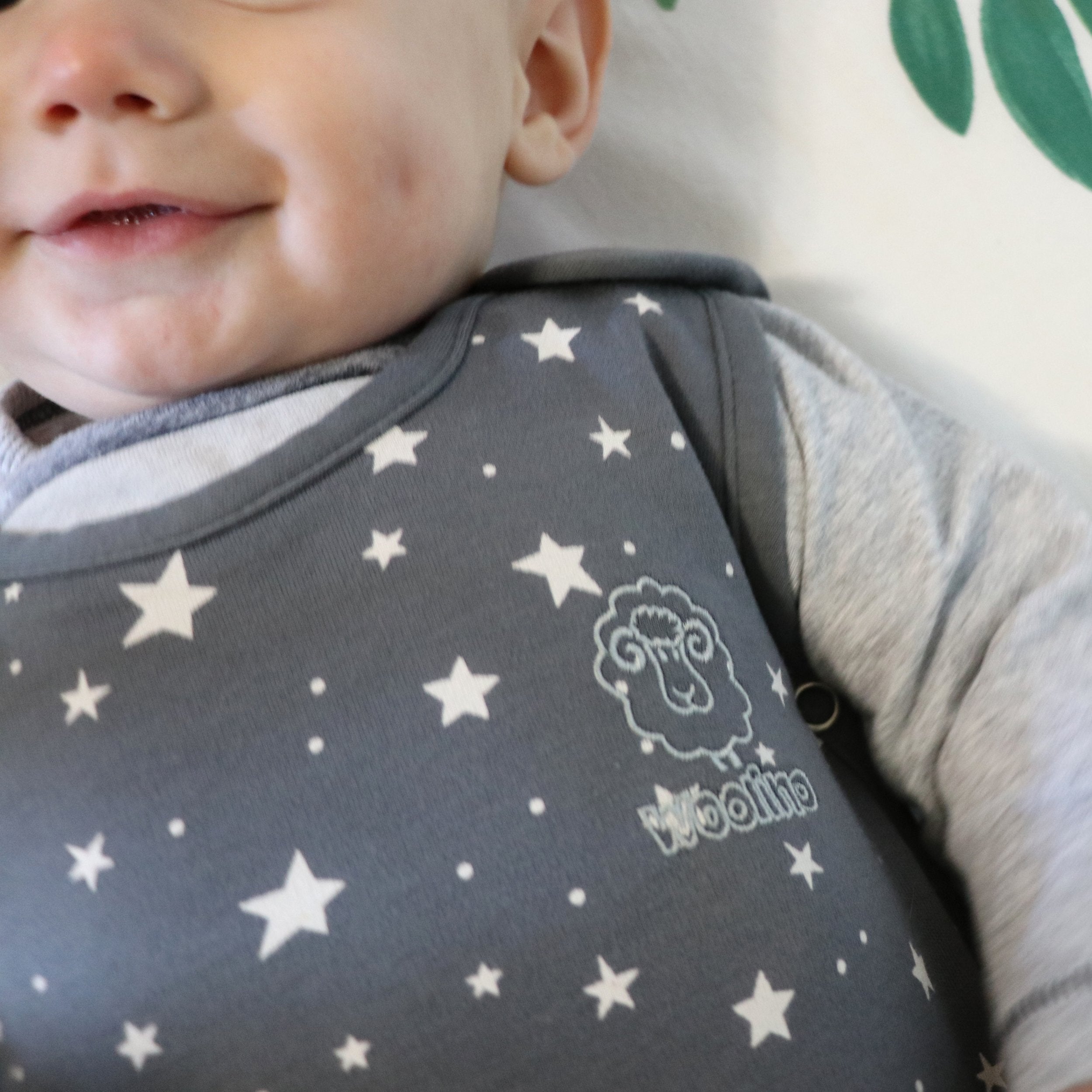 4 Season Baby Sleep Bag - Merino Wool & Organic Cotton for Infants 2 Months to 2 Years - Star Gray - Perfect for Nursery, Daycare & Travel