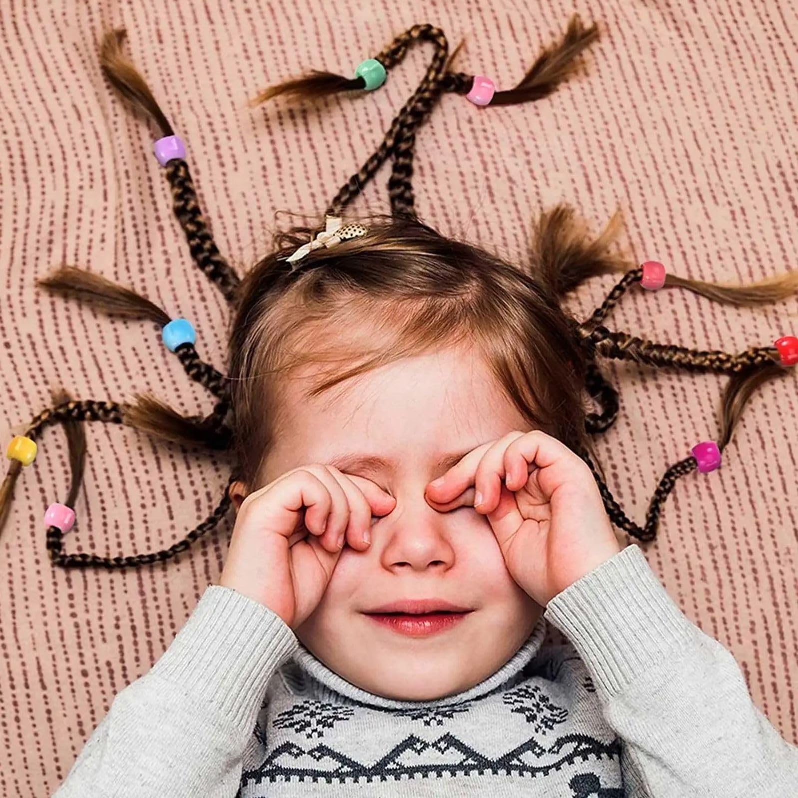 AKOAK 50 PCS Mini Hair Clips with Beads - Plastic Claw Hair Clips for Women, Girls & Kids | Cute Hair Accessories for School, Parties & Daily Styling (Random Colors)