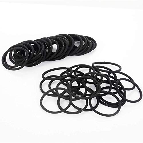 FAMEZA 100Pcs Black Rubber Hair Ties - 4mm Elastic Ponytail Holders for Women & Girls - Perfect for Gym, Work, School & Everyday Hairstyles