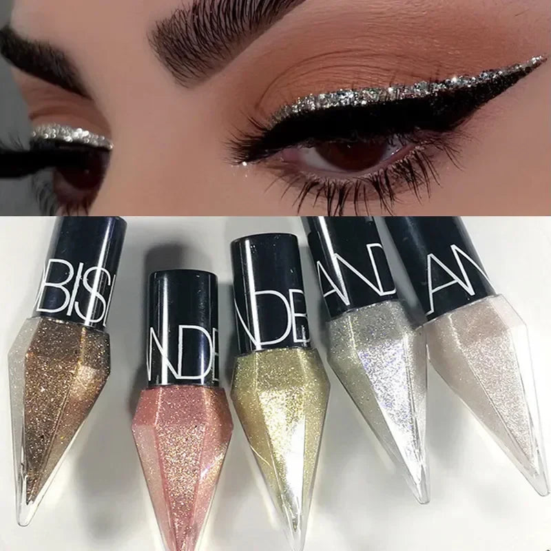 Glitter Diamond Shiny Eyeliner - Waterproof Long-Lasting Eye Makeup for Parties & Special Occasions
