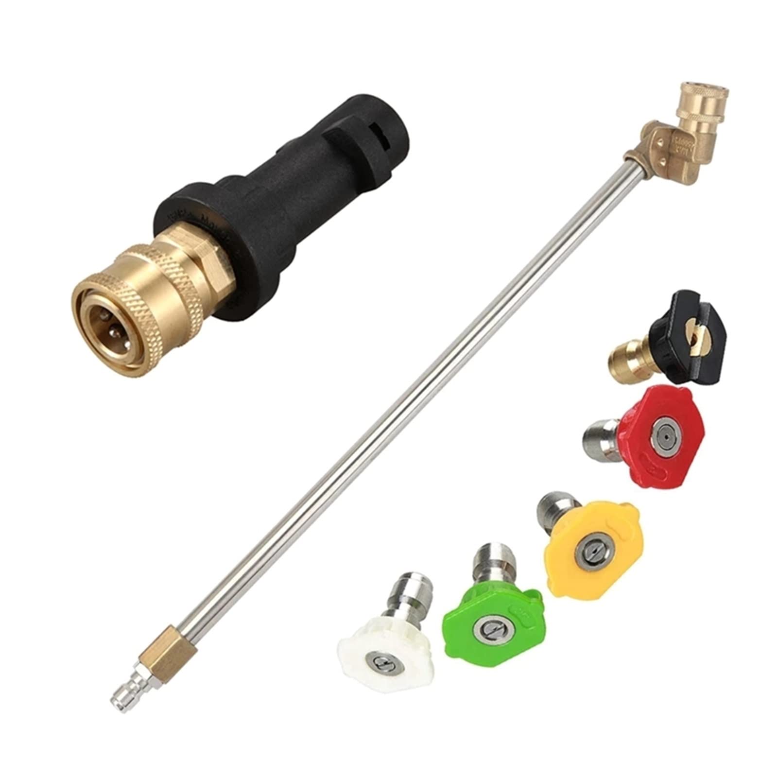 High Pressure Car Washer Extension Rod Set with 5 Nozzles - Pressure Washer Adapter Kit for Garden, Yard, Car Wash & Gardening Supplies - Perfect for Deep Cleaning Vehicles, Patio Furniture & Outdoor Surfaces
