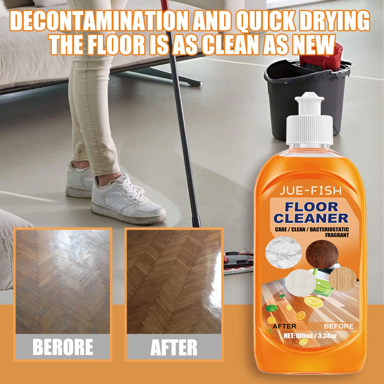 Powerful Floor Cleaner for Wood & Tile - Multipurpose Concentrate (3-Pack) - Home & Office Use
