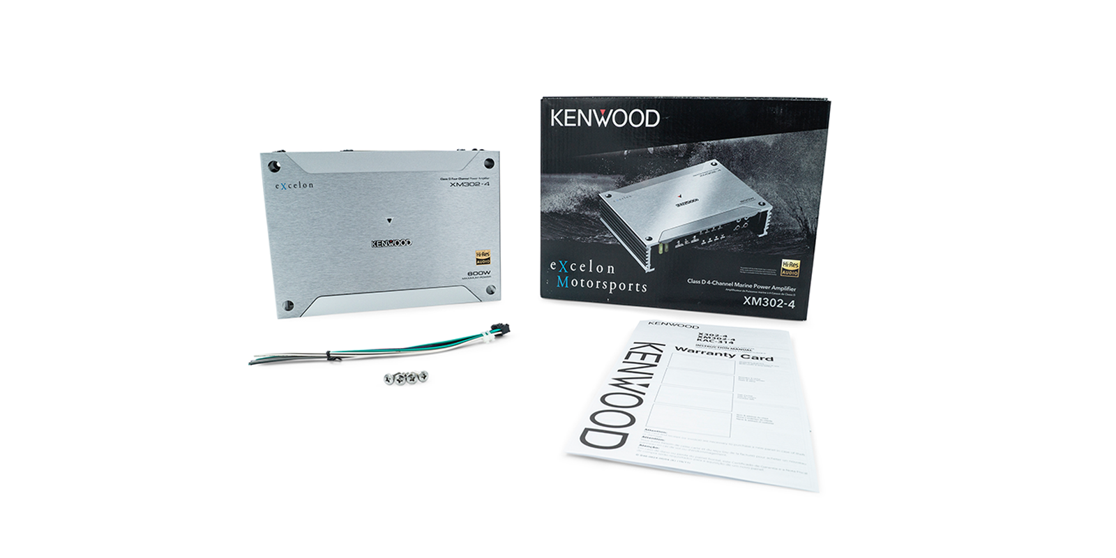 KENWOOD XM302 4-Channel Marine & Motorsports Amplifier - 1000W High Power Audio System for Boats, Cars & Motorcycles | Perfect for Marine Audio & Vehicle Sound Upgrades