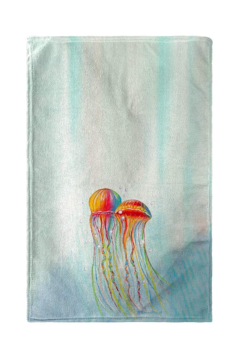 Betsy Drake KT1095 Colorful Jellyfish Kitchen Towel Set - Absorbent & Decorative Dish Towels for Cooking, Cleaning & Kitchen Decor - Perfect for Home, Gifts & Beach House Decor